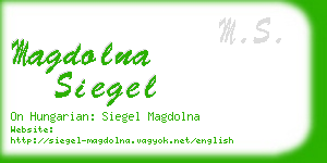 magdolna siegel business card